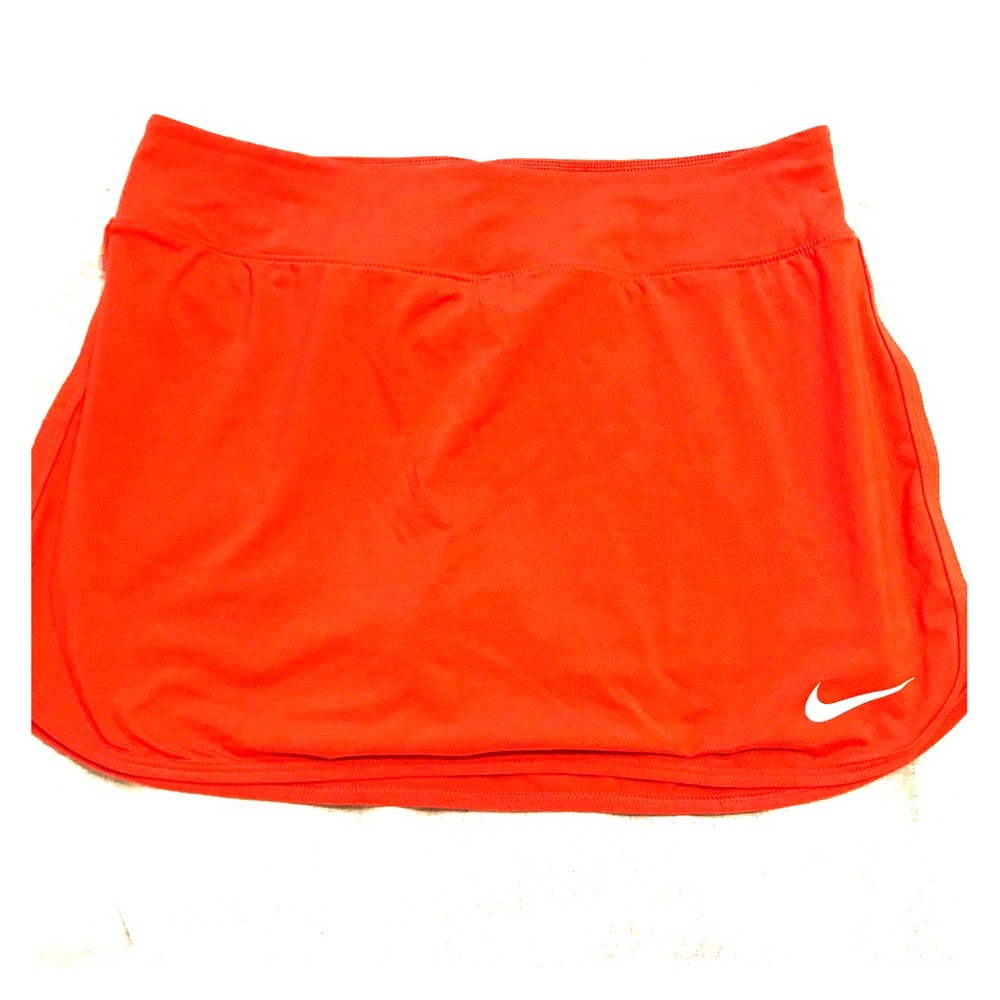 Nike orange athletic skirt (shorts underneath)